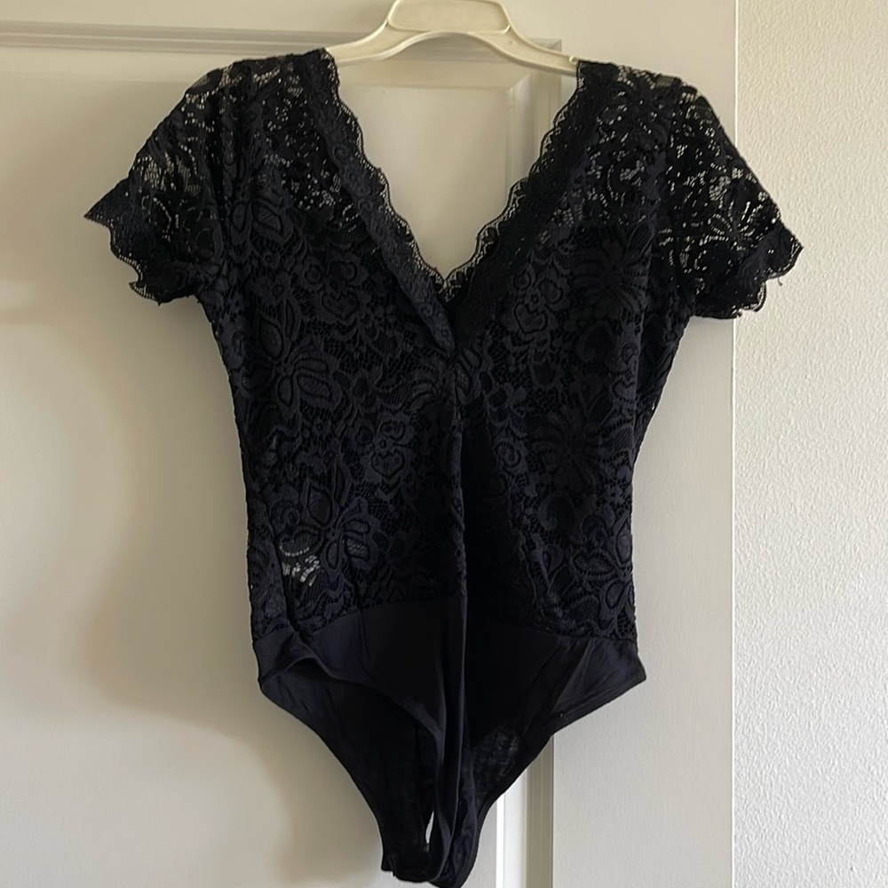 Black lace bodysuit